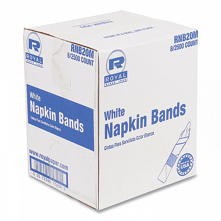 Napkin Bands, White, 1.5