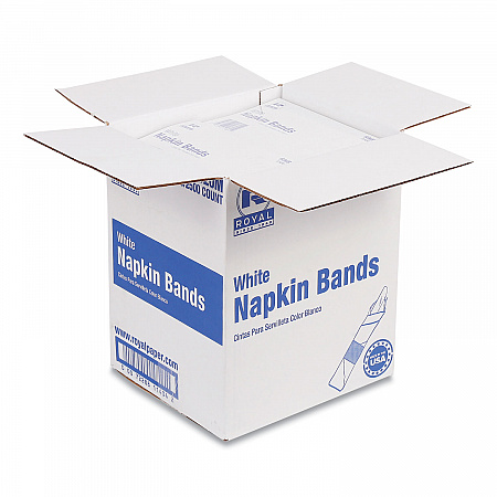 Napkin Bands, White, 1.5