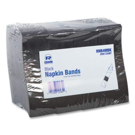 AmerCareRoyal Napkin Bands, Paper, Black, 1 1/2", 4000/Carton (RNB4MBK)