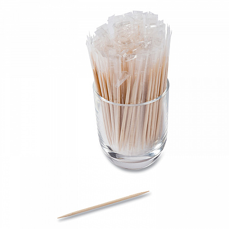 Cello-Wrapped Round Wood Toothpicks, Mint, 2.5