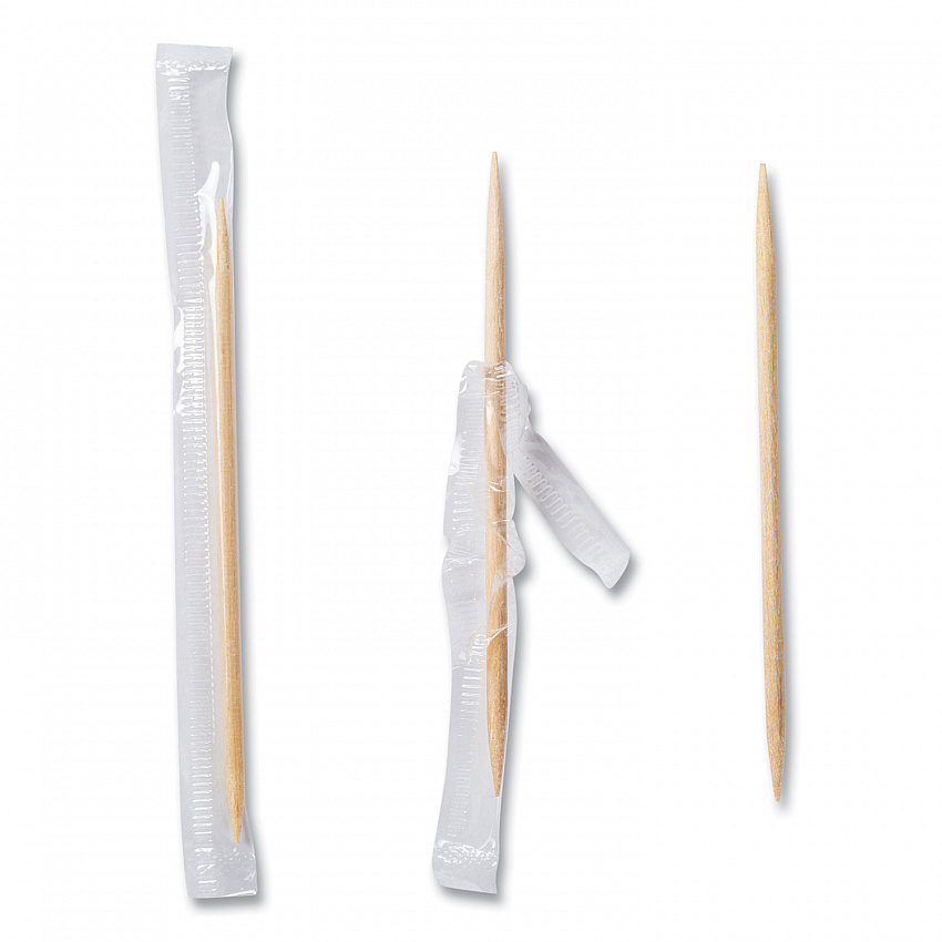 Cello-Wrapped Round Wood Toothpicks, Mint, 2.5", Natural, 1,000/Box, 15 Boxes/Carton (RM115)