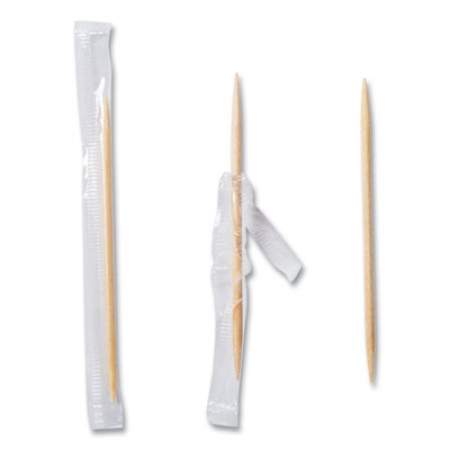AmerCareRoyal Cello-Wrapped Round Wood Toothpicks, 2.5", Natural, 1,000/Box, 15 Boxes/Carton (RIW15)