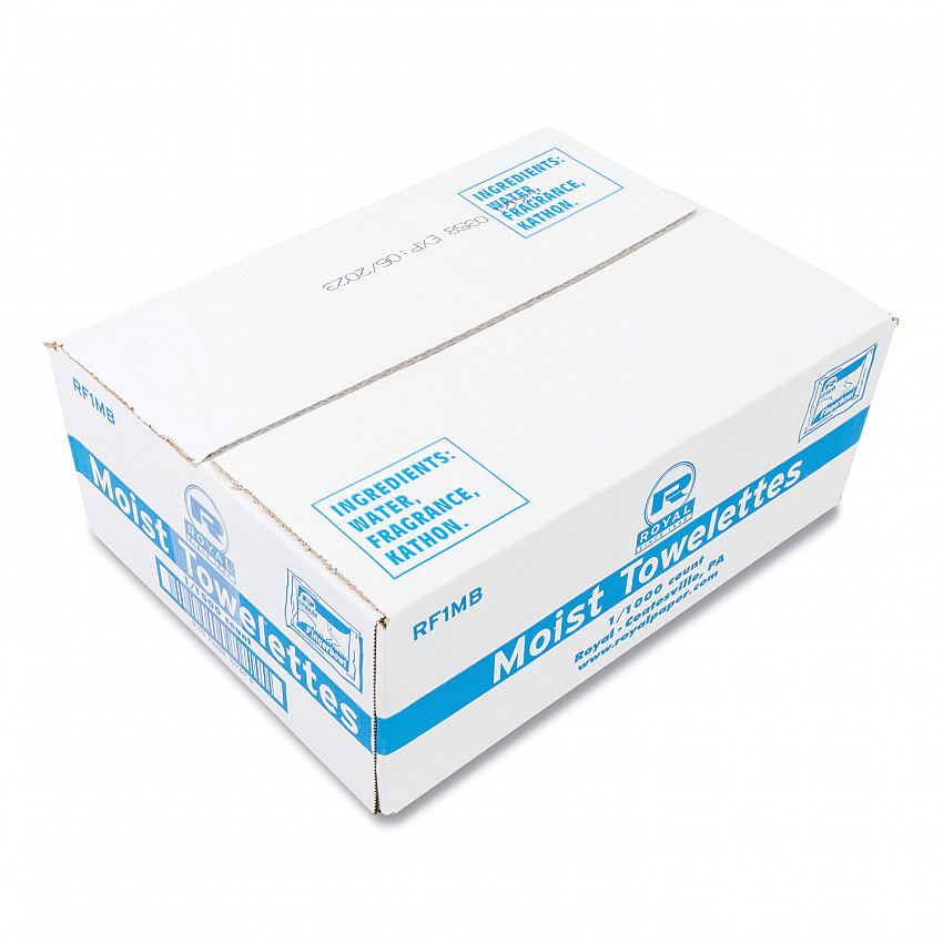Moist Towelettes, Individually Wrapped, 4 x 6, Lemon Scent, White, 1,000/Carton (RF1MB)