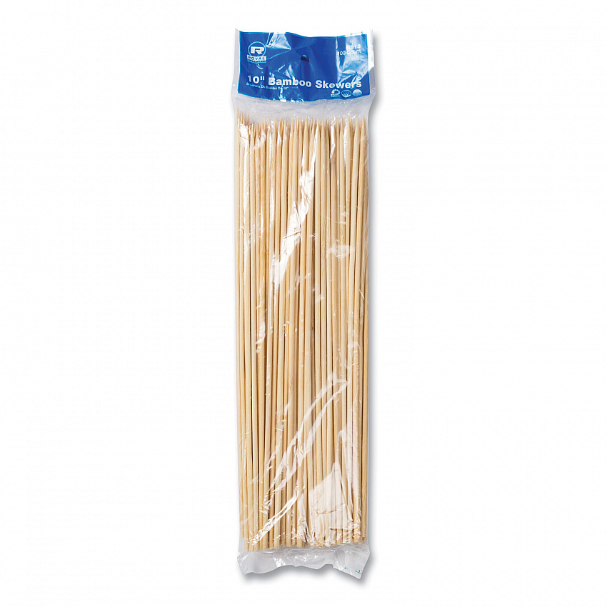 Bamboo Skewers, Paper, 10", White, 100/Pack, 10 Packs/Box, 12 Boxes/Carton (R813)