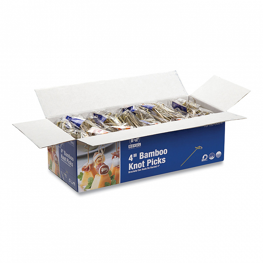 Knotted Bamboo Pick, Paper, 4", Natural, 100/Pack, 10 Packs/Carton (R803)