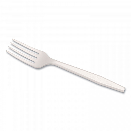 CPLA Cutlery, Heavyweight Fork, Plastic, White, 1,000/Carton (L1801W)