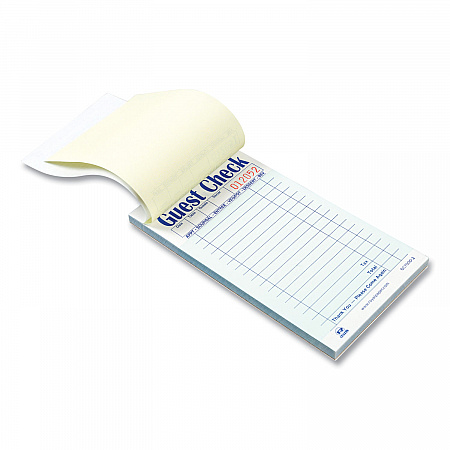 Guest Check Pad, 17 Lines, Two-Part Carbonless, 3.6 x 6.7, 50 Forms/Pad, 50 Pads/Carton (GC70002)