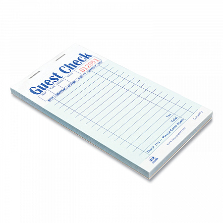 Guest Check Pad, 17 Lines, Two-Part Carbonless, 3.6 x 6.7, 50 Forms/Pad, 50 Pads/Carton (GC70002)