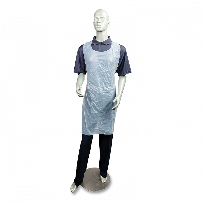 Poly Apron, 28 x 46, One Size Fits Most, White, 100/Pack, 10 Packs/Carton (DA2846)