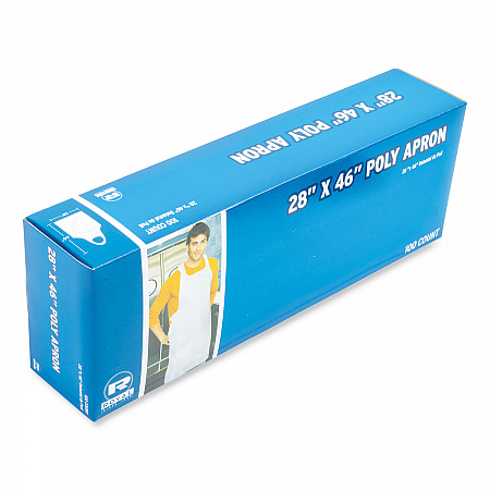 Poly Apron, 28 x 46, One Size Fits Most, White, 100/Pack, 10 Packs/Carton (DA2846)