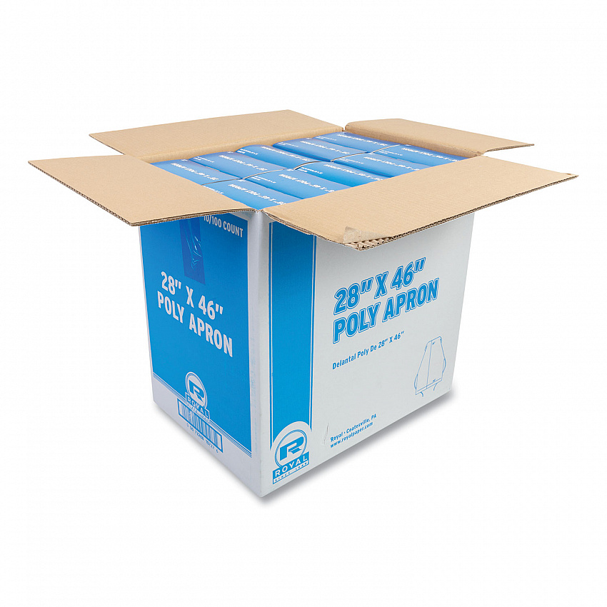 Poly Apron, 28 x 46, One Size Fits Most, White, 100/Pack, 10 Packs/Carton (DA2846)