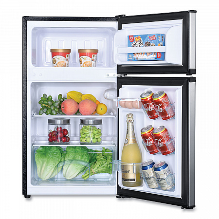 Counter-Height  3.1 Cu. Ft. Two-Door Refrigerator/Freezer, Black/Stainless Steel (RA31B3S)