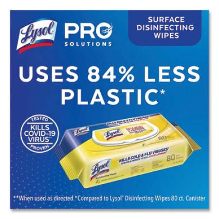 LYSOL Disinfecting Wipes Flatpacks, 6.69 x 7.87, Lemon and Lime Blossom, 80 Wipes/Flat Pack, 6 Flat Packs/Carton (99716CT)