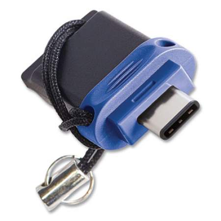 Verbatim Store n' Go Dual USB 3.0 Flash Drive for USB-C Devices, 32 GB, Blue (99154)