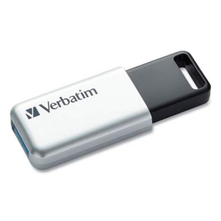 Verbatim Store 'n' Go Secure Pro USB Flash Drive with AES 256 Encryption, 128 GB, Silver (70057)