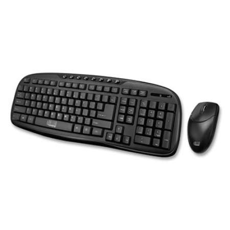 Adesso WKB1330CB Wireless Desktop Keyboard and Mouse Combo, 2.4 GHz Frequency/30 ft Wireless Range, Black
