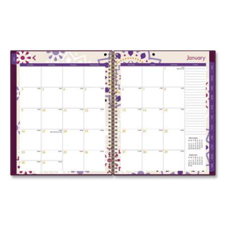 Blue Sky Gili Weekly/Monthly Planner, Gili Jewel Tone Artwork, 11 x 8.5, Red Cover, 12-Month (Jan to Dec): 2022 (117889)