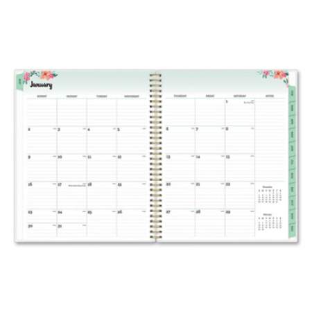 Blue Sky Laurel Weekly/Monthly Planner, Laurel Floral Artwork, 11 x 8.5, Green/Pink/Orange Cover, 12-Month (Jan to Dec): 2022 (135842)