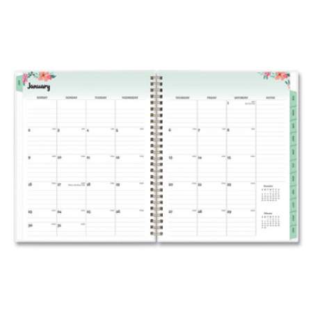 Blue Sky Laurel Weekly/Monthly Planner, Laurel Floral Artwork, 9 x 7, Green/Pink/Orange Cover, 12-Month (Jan to Dec): 2022 (135843)