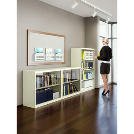 Tennsco Metal Bookcase, Four-Shelf, 34-1/2w x 13-1/2d x 52-1/2h, Putty (B53PY)
