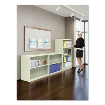 Tennsco Metal Bookcase, Six-Shelf, 34-1/2w x 13-1/2h x 78h, Putty (B78PY)