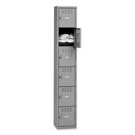 Tennsco Box Compartments, Single Stack, 12w x 18d x 72h, Medium Gray (BS6121812AMG)