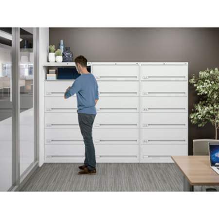 Tennsco Fixed Shelf Enclosed-Format Lateral File for End-Tab Folders, 5 Legal/Letter File Shelves, Light Gray, 36" x 16.5" x 63.5" (FS351LLGY)