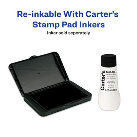 Carter's Pre-Inked Micropore Stamp Pad, 4.25 x 2.75, Black (21281)