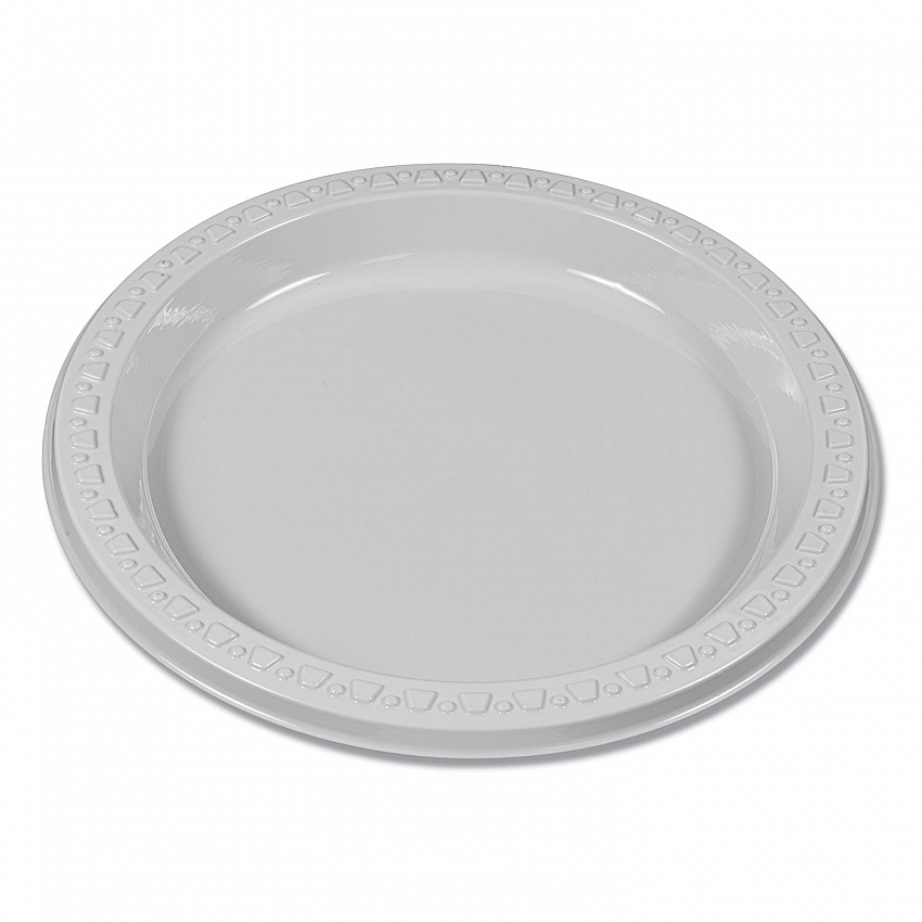 Plastic Dinnerware, Plates, 7" dia, White, 125/Pack (7644WH)
