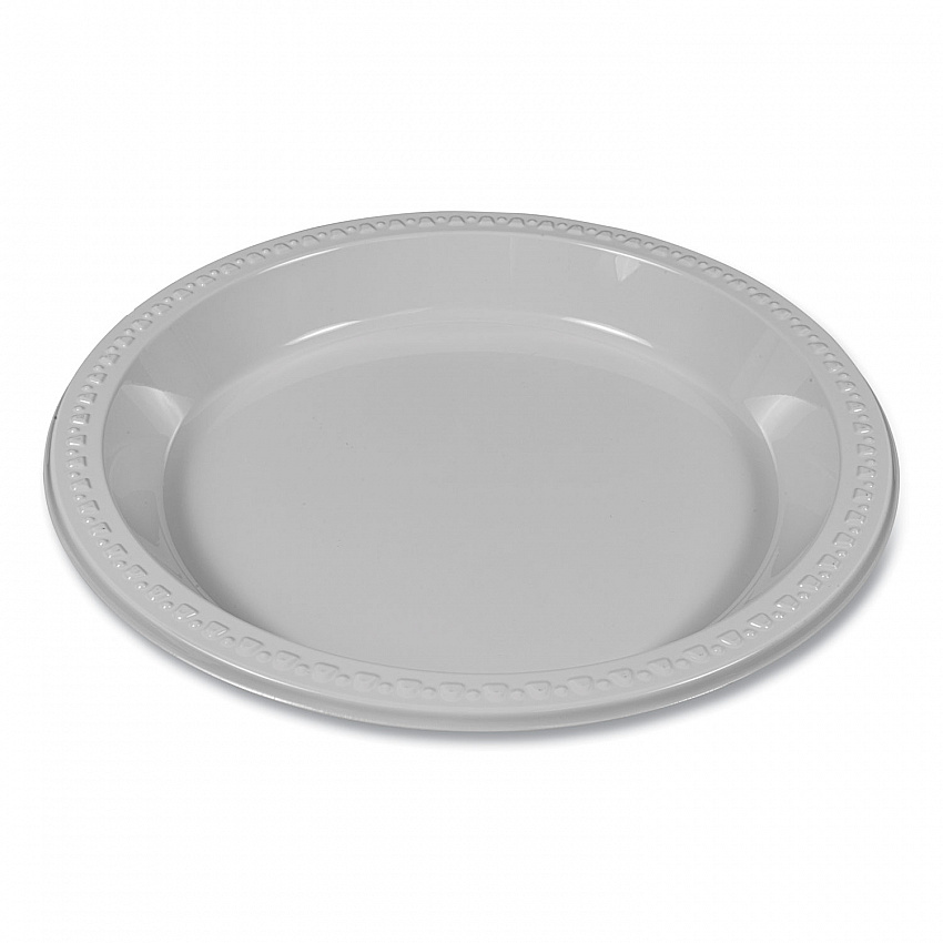 Plastic Dinnerware, Plates, 10.25" dia, White, 125/Pack (TM10644WH)