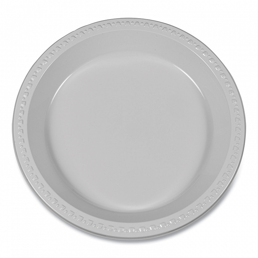 Plastic Dinnerware, Plates, 10.25" dia, White, 125/Pack (TM10644WH)
