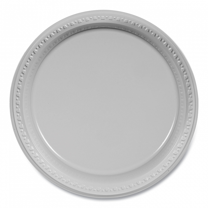 Plastic Dinnerware, Plates, 10.25" dia, White, 125/Pack (TM10644WH)