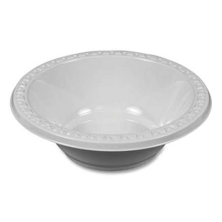 Tablemate Plastic Dinnerware, Bowls, 12 oz, White, 125/Pack (12244WH)