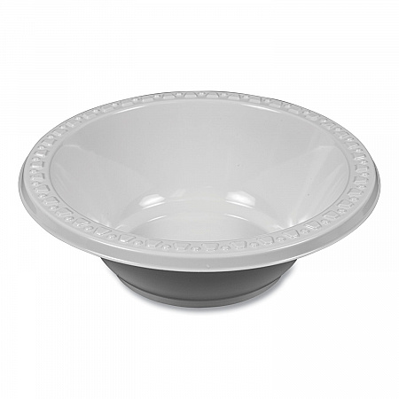 Plastic Dinnerware, Bowl, 12 oz, White, 125/Pack (12244WH)