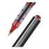 uni-ball VISION Roller Ball Pen, Stick, Micro 0.5 mm, Red Ink, Gray/Red Barrel, Dozen (60117)