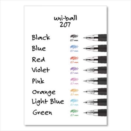 uni-ball SIGNO 207 RETRACTABLE GEL PEN VALUE PACK, 0.7MM, BLUE INK, BLACK BARREL, 36/BOX (1921064)