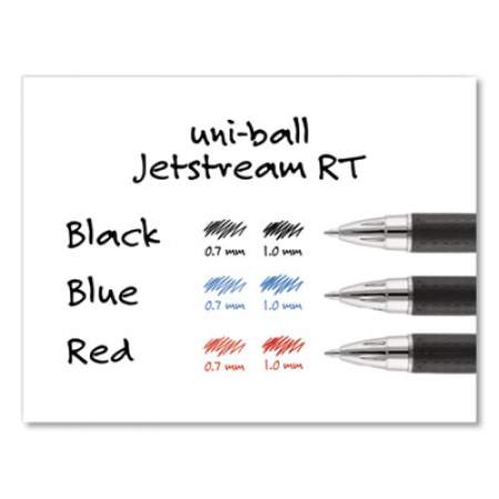 uni-ball Jetstream Retractable Ballpoint Pen, Fine 0.7 mm, Black Ink, Blue Barrel (62152)