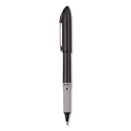 uni-ball Grip Roller Ball Pen, Stick, Fine 0.7 mm, Black Ink, Black Barrel, Dozen (60708)