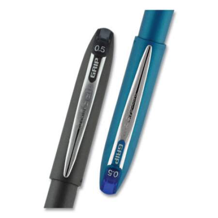 uni-ball Grip Roller Ball Pen, Stick, Micro 0.5 mm, Blue Ink, Blue Barrel, Dozen (60705)