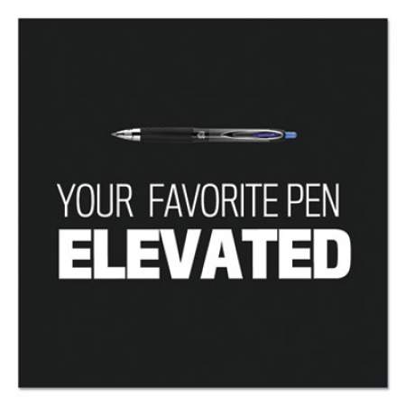 uni-ball 207PLUS+ Gel Pen, Retractable, Medium 0.7 mm, Blue Ink, Black Barrel, Dozen (70121)