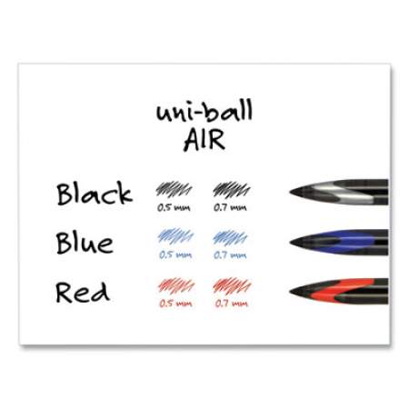 uni-ball AIR POROUS ROLLERBALL PEN, MEDIUM 0.7 MM, BLACK INK/BARREL, DOZEN (1927631)