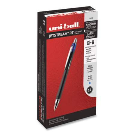 uni-ball Jetstream Retractable Ballpoint Pen, Bold 1 mm, Blue Ink, Black Barrel (73833)