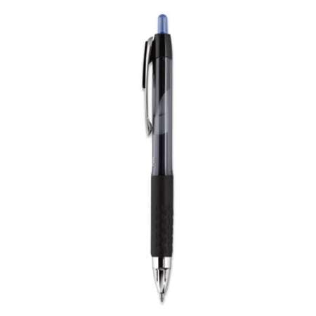 uni-ball Signo 207 Gel Pen, Retractable, Bold 1 mm, Blue Ink, Black/Blue Barrel, Dozen (1790896)