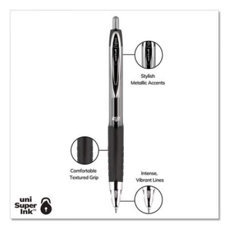 uni-ball SIGNO 207 RETRACTABLE GEL PEN, 0.7MM, BLACK INK, TRANSLUCENT BLACK BARREL, 4/PACK (33960PP)
