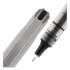 uni-ball VISION Needle Roller Ball Pen, Stick, Fine 0.7 mm, Black Ink, Silver Barrel, Dozen (1734903)