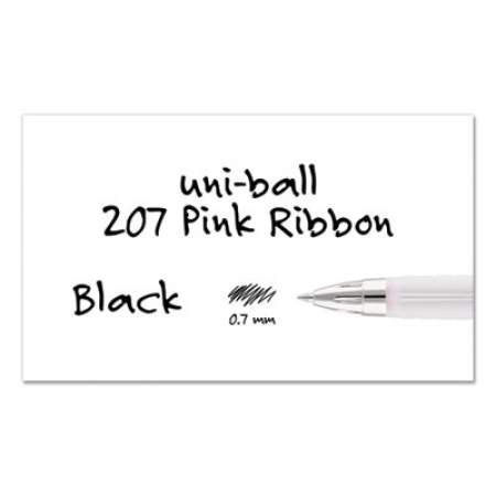 uni-ball SIGNO 207 RETRACTABLE GEL PEN, MEDIUM 0.7MM, BLACK INK, PINK BARREL, 2/PACK (1745148)
