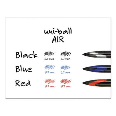 uni-ball AIR POROUS ROLLERBALL PEN, MEDIUM 0.7 MM, BLUE INK, BLACK BARREL, DOZEN (1927701)