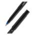 uni-ball ONYX Roller Ball Pen, Stick, Fine 0.7 mm, Blue Ink, Black Matte Barrel, Dozen (60145)
