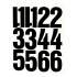 Chartpak Press-On Vinyl Numbers, Self Adhesive, Black, 4"h, 23/Pack (01193)