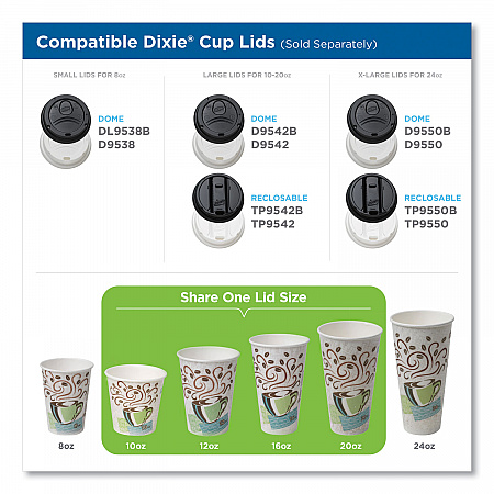 PerfecTouch Paper Hot Cups, 12 oz, Coffee Haze Design, 50/Sleeve, 20 Sleeves/Carton (5342CD)